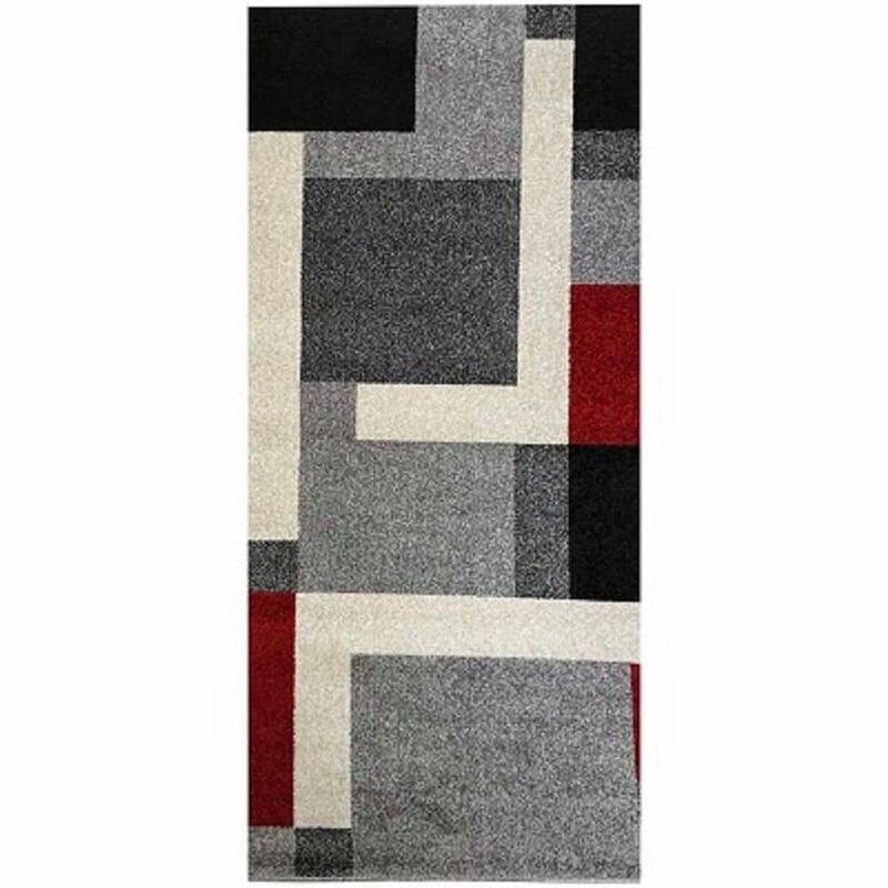 Pyramid Home Decor Pyramid Decor Grey 2 ft. x 5 ft. Modern Geometric Pattern Area Rug 78046-2X5-GREY