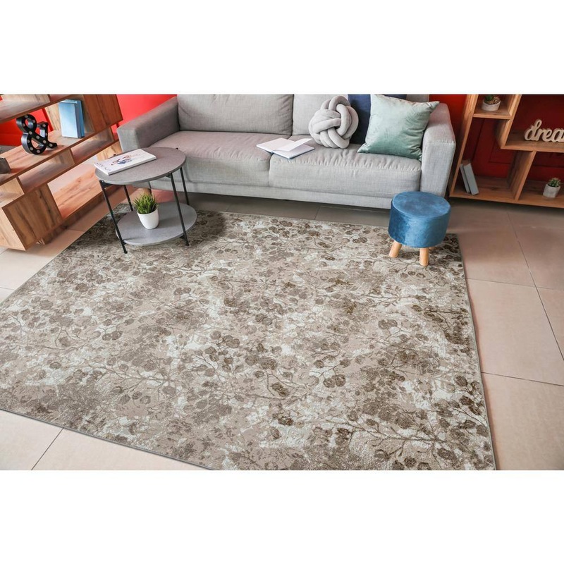RADICI USA Beige 5 ft. x 8 ft. Livigno 1242 Transitional Floral Area Rug 1242/1002/BEIGE
