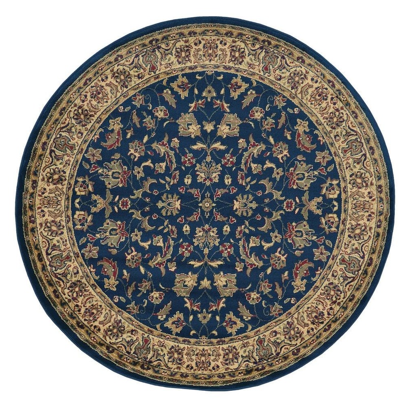 RADICI USA Castello Navy 5 ft. Round Traditional Oriental Floral Area Rug 953/1346/NAVY