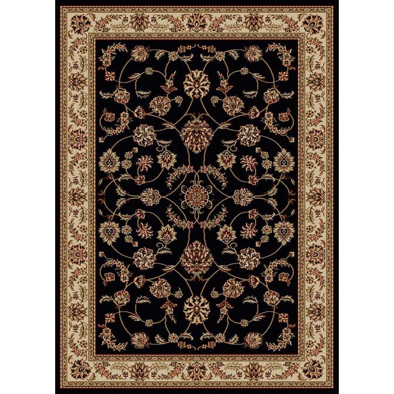 RADICI USA Como Black 9 ft. x 12 ft. Traditional Oriental Scroll Area Rug 1596/1313/BLACK