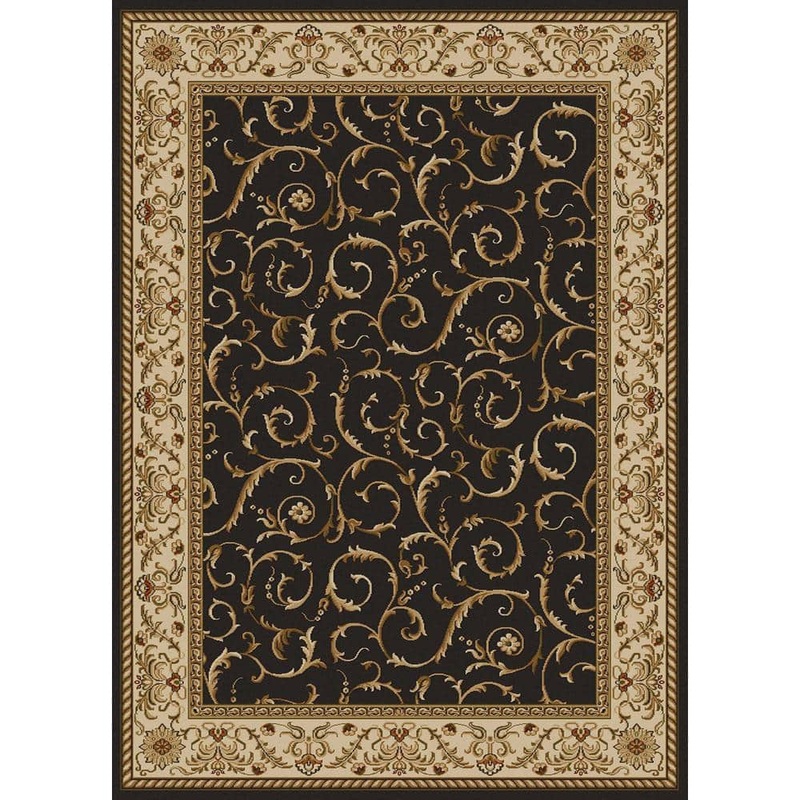 RADICI USA Como Brown 3 ft. x 5 ft. Traditional Floral Scroll Area Rug 1599/1520/BROWN