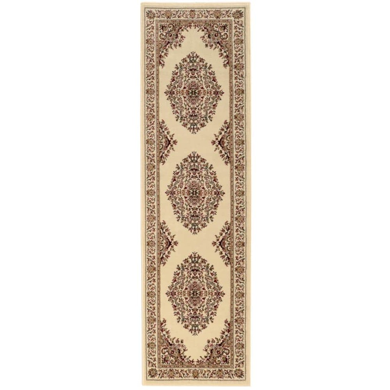 RADICI USA Como Ivory 2 ft. x 7 ft. Traditional Oriental Medallion Area Rug 1595/1304/IVYIVY