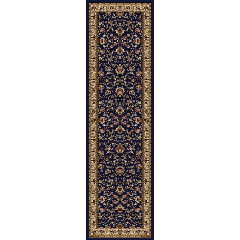RADICI USA Como Navy 2 ft. x 8 ft. Traditional Oriental Floral Area Rug 1597/1454/NAVY