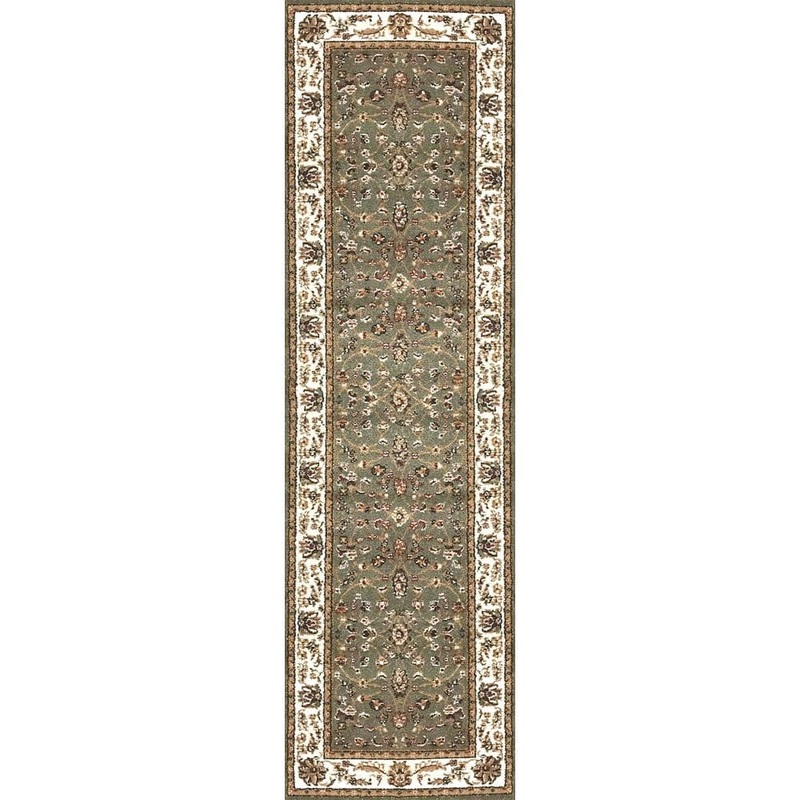 RADICI USA Como Sage 2 ft. x 7 ft. Traditional Oriental Scroll Area Rug 1596/1803/SAGE