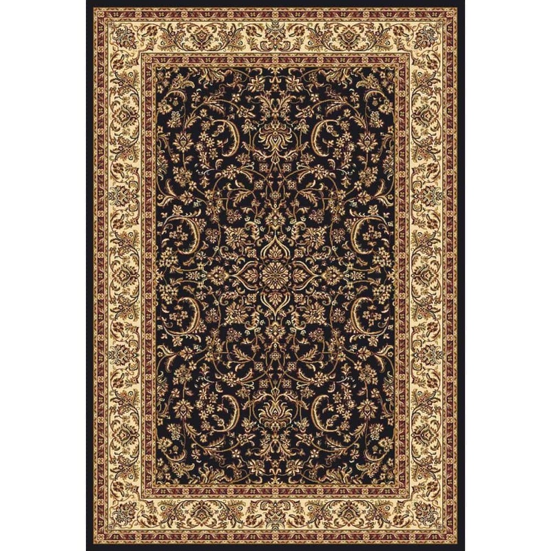 RADICI USA Noble Black 3 ft. x 5 ft. Traditional Floral Oriental Area Rug 1318/1520/BLACK