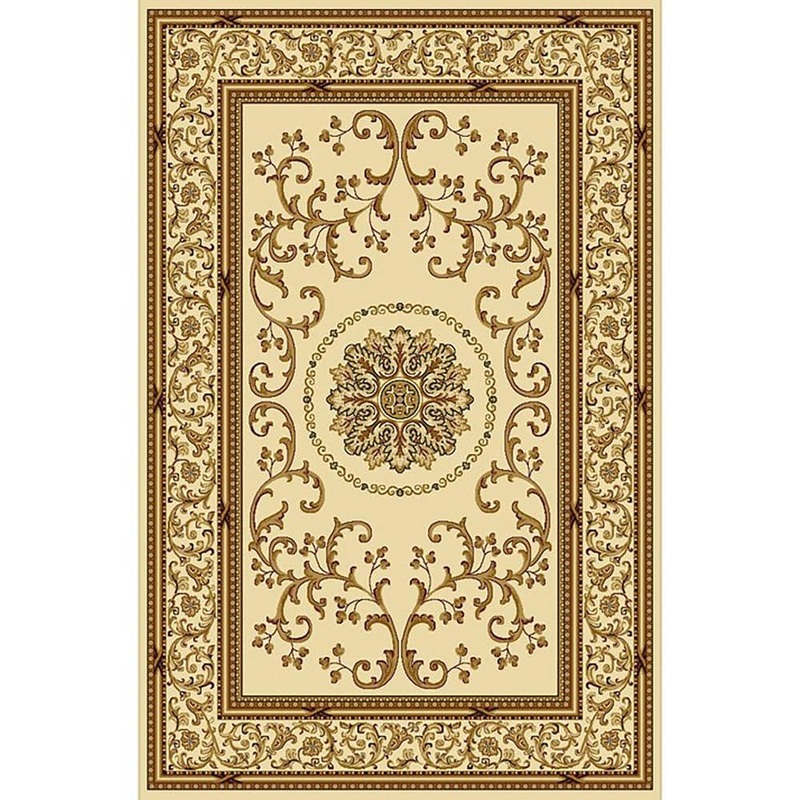 RADICI USA Noble Ivory 8 ft. x 10 ft. Traditional Medallion Oriental Area Rug 1419/1312/IVORY