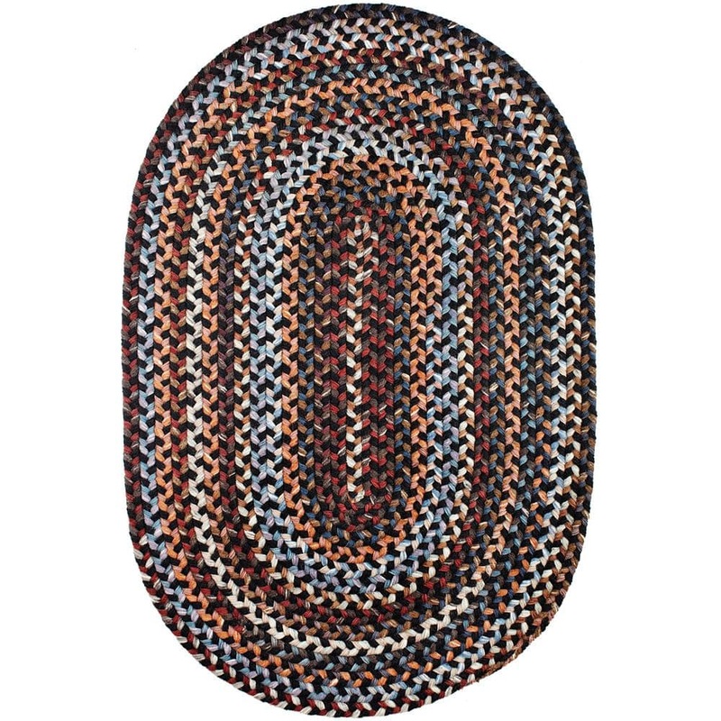 Rhody Rug Annie Black Rock 4 ft. x 6 ft. Oval Indoor Braided Area Rug AN82R048X072