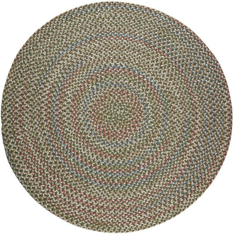 Rhody Rug Kennebunkport Sage Multi 4 ft. x 4 ft. Round Indoor/Outdoor Braided Area Rug KB63R048X048