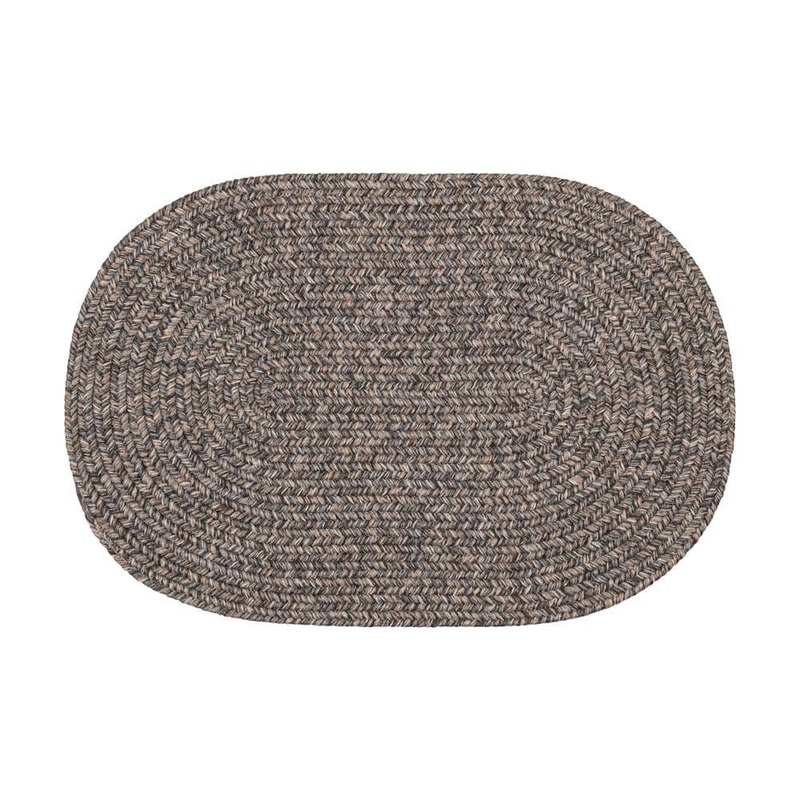 Rhody Rug Newberry Graphite Tweed 2 ft. x 3 ft. Oval Indoor/Outdoor Braided Area Rug NE88R024X036