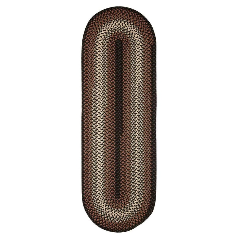 Rhody Rug Pioneer Black Multi 2 ft. x 10 ft. Indoor/Outdoor Braided Runner Rug PI82R024X120