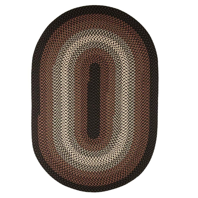 Rhody Rug Pioneer Black Multi 5 ft. x 8 ft. Oval Indoor/Outdoor Braided Area Rug PI82R060X096