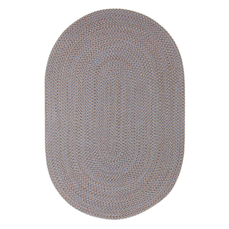 Rhody Rug Westport Denim Blue Tweed 3 ft. x 5 ft. Oval Indoor/Outdoor Braided Area Rug WP96R036X060