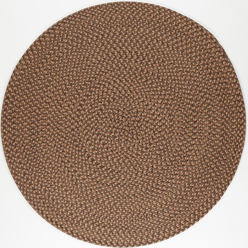 Rhody Rug Westport Shades of Brown 4 ft. x 4 ft. Round Indoor/Outdoor Braided Area Rug WP36R048X048