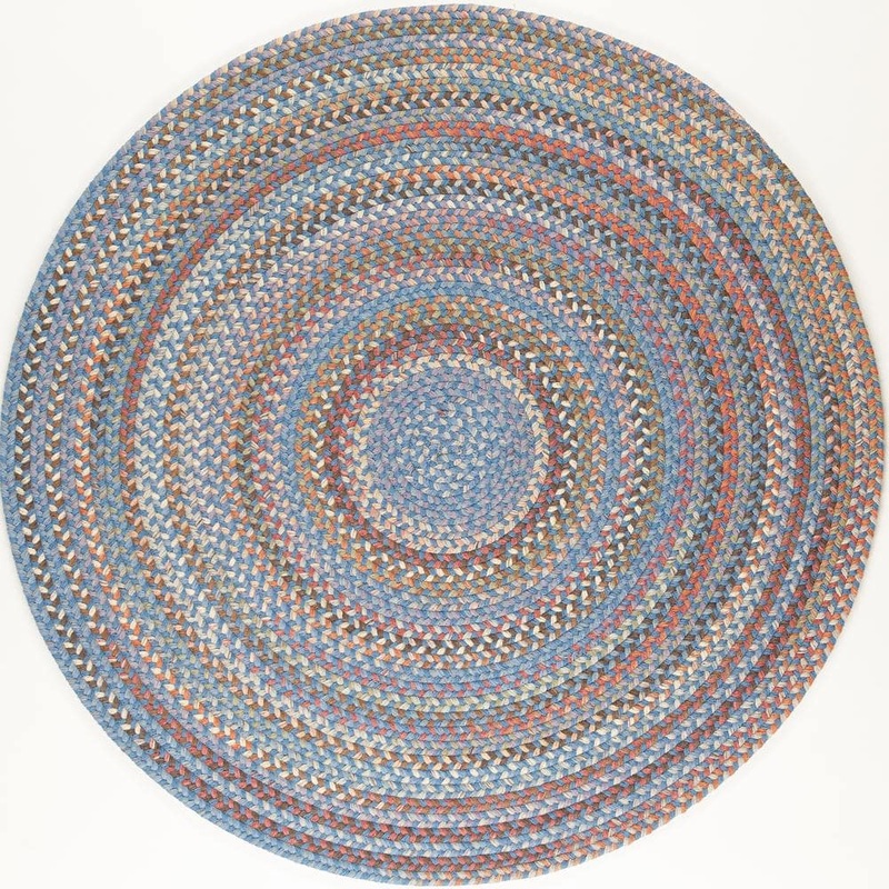 Rhody Rug Greenwich Bluestone Multi 8 ft. x 8 ft. Round Indoor Braided Area Rug GR97R096X096