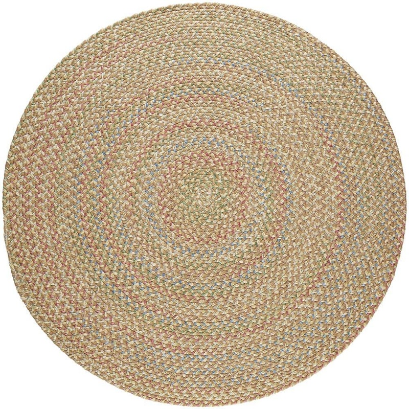 Rhody Rug Kennebunkport Camel Multi 6 ft. x 6 ft. Round Indoor/Outdoor Braided Area Rug KB53R072X072