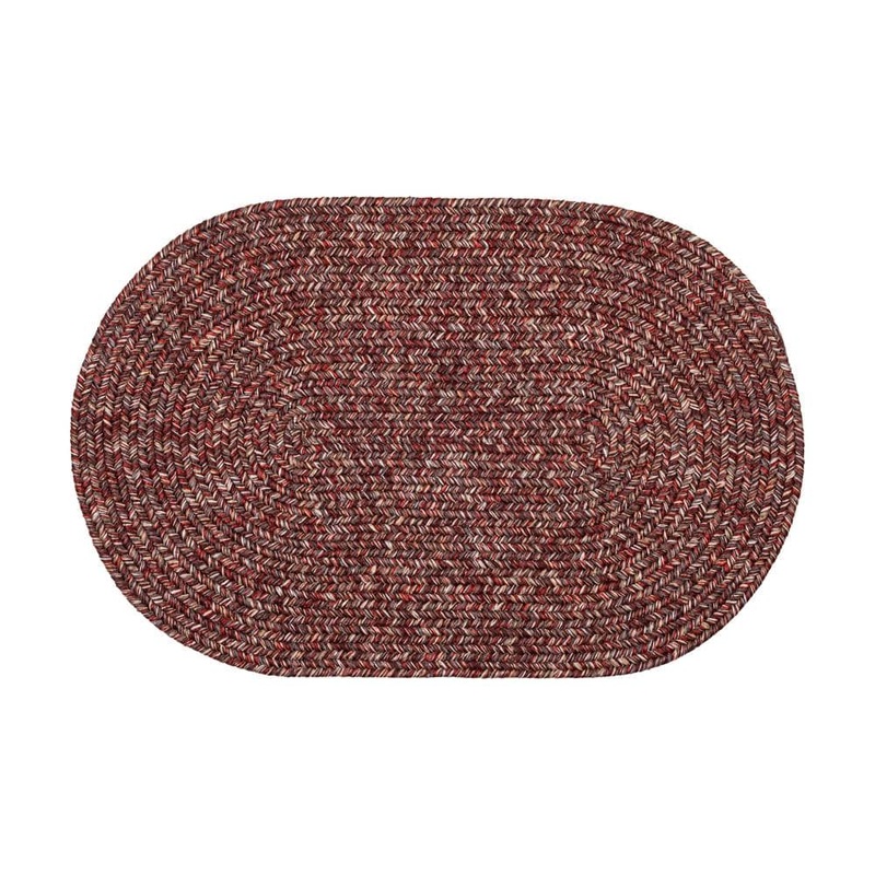 Rhody Rug Newberry Sangria Tweed 2 ft. x 3 ft. Oval Indoor/Outdoor Braided Area Rug NE48R024X036