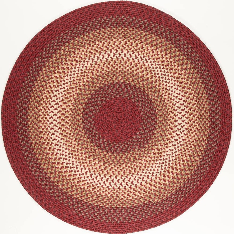 Rhody Rug Pioneer Red Multi 4 ft. x 4 ft. Round Indoor/Outdoor Braided Area Rug PI42R048X048