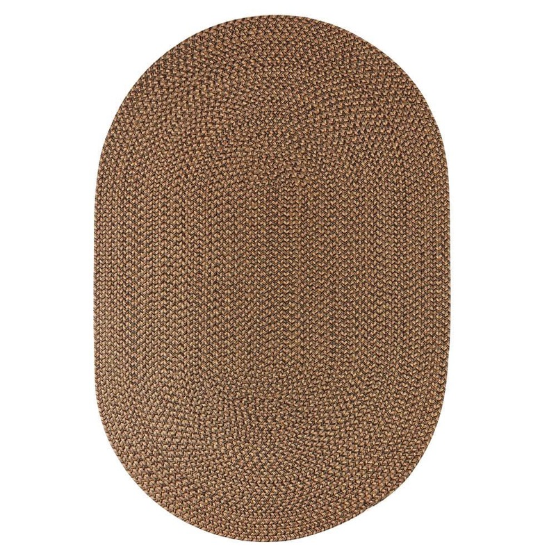 Rhody Rug Westport Shades of Brown 10 ft. x 13 ft. Oval Indoor/Outdoor Braided Area Rug WP36R120X156