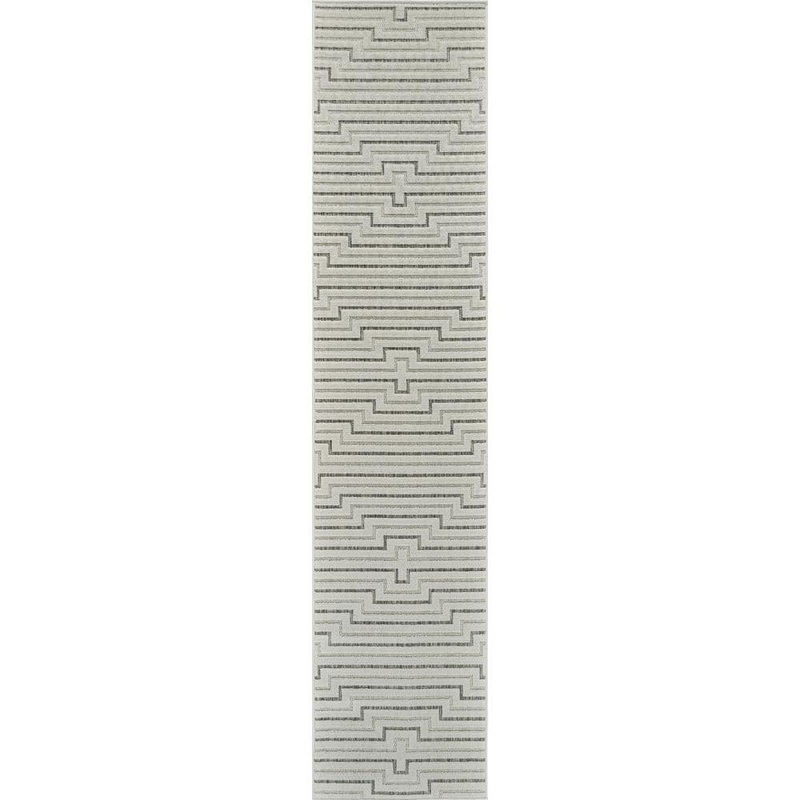 Rug Branch Maise Cream Beige 2 ft. x 8 ft. Modern Abstract Indoor Outdoor Runner Rug AU9419CR28