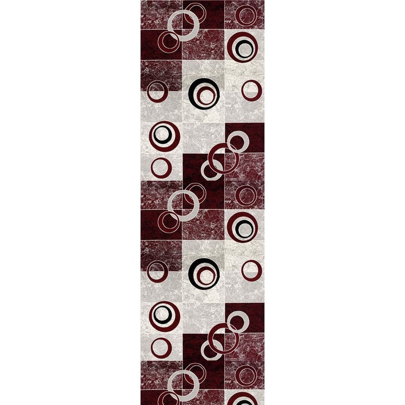 Rug Branch Montage Red 2 ft. 3 in. x 12 ft. Modern Abstract Runner Area Rug VE6704RD212