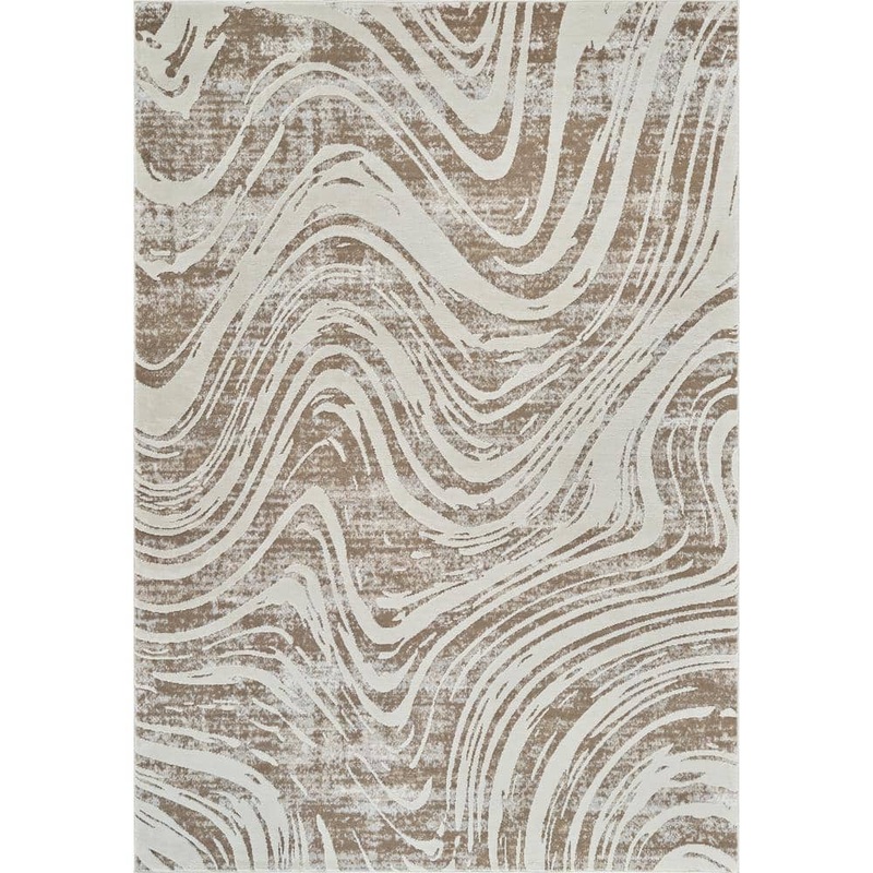 Rug Branch Nomad Beige Brown 4 ft. x 6 ft. Coastal Abstract Indoor Area Rug NA8246BG46