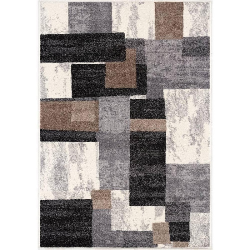 Rug Branch Nova Brown 3 ft. 9 in. x 5 ft. 6 in. Modern Abstract Area Rug CO4209WHBR46