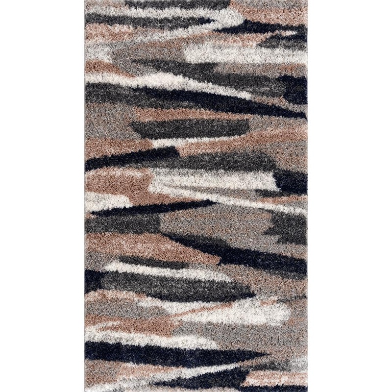 Rug Branch Retro Grey 2 ft. 8 in. x 4 ft. 11 in. Modern Abstract Area Rug Doormat Entrance Floor Mat PF8048GY35