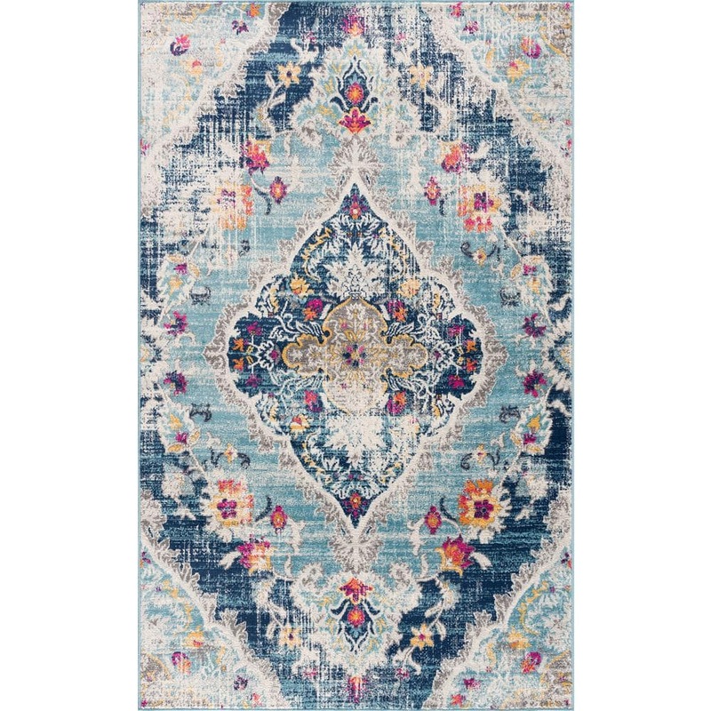 Rug Branch Savannah Blue (5 ft. x 8 ft.) – 5 ft. 3 in. x 7 ft. 7 in. Traditional Area Rug SP2898BL58