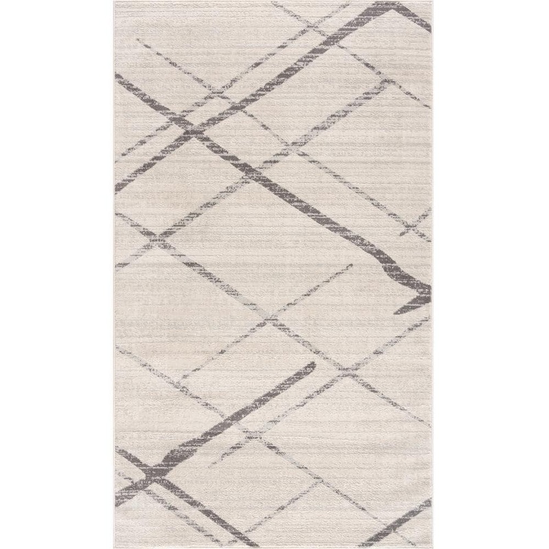 Rug Branch Savannah Modern Grey 2 ft. 3 in. x 5 ft. Abstract Doormat Area Rug Entrance Floor Mat SP2846GY25