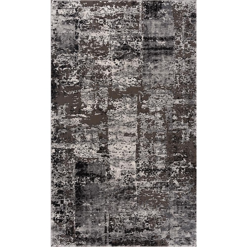 Rug Branch Vogue Grey/Brown (2 ft. x 6 ft.) – 2 ft. 3 in. x 6 ft. Modern Abstract Doormat Area Rug Entrance Floor Mat ALL5489GY26