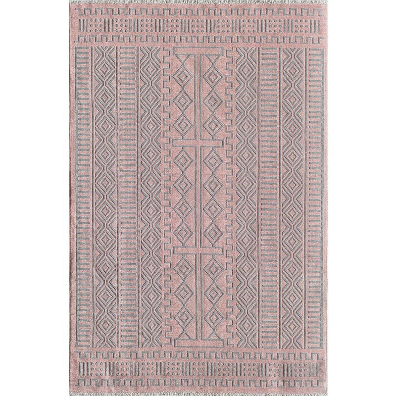 Rugs America Khoi Faintly Folk Red 2 ft. X 4 ft. Area Rug RA30286