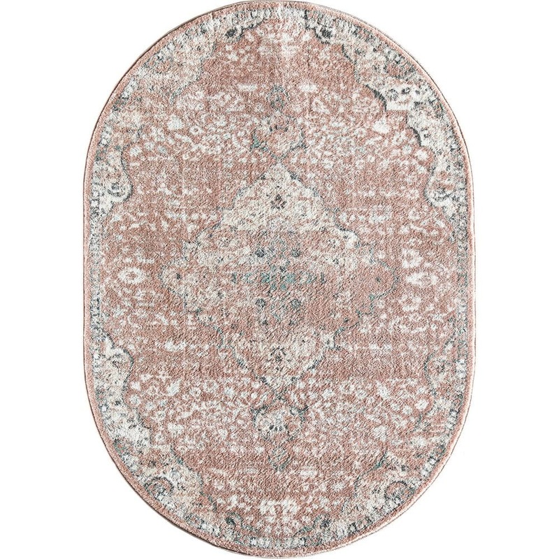 Rugs America Pink Amaranth 4 ft. x 6 ft. Oval Indoor Area Rug RA30665