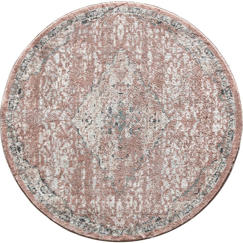 Rugs America Pink Amaranth 8 ft. x 8 ft. Round Indoor Area Rug RA30598