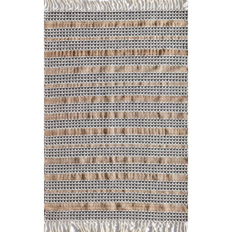Rugs America Ribbon Refresh Textured Farmhouse Brown 5 ft. x 7 ft. Area Rug RA32409