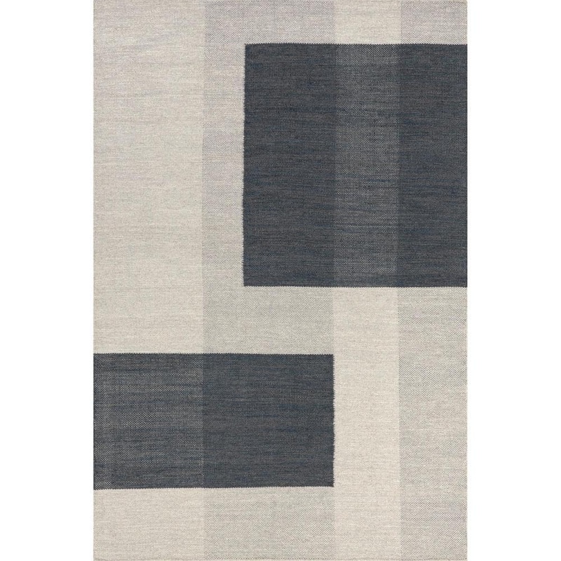 RUGS USA Blue Jay Colorblocked Wool Gray 8 ft. x 10 ft. Indoor/Outdoor Patio Rug AECR13A-8010