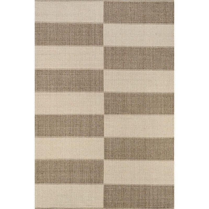 RUGS USA Boxelder Checked Cotton Sand 5 ft. x 8 ft. Area Rug NEVN03B-508