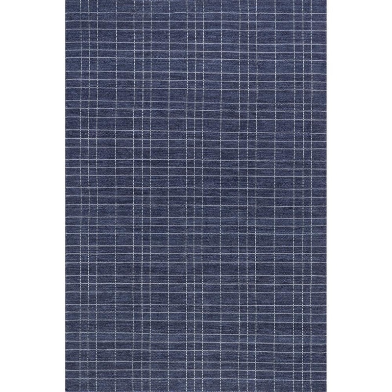 RUGS USA Charlie Plaid Wool Blue 6 ft. x 9 ft. Indoor/Outdoor Patio Rug AECR17A-609