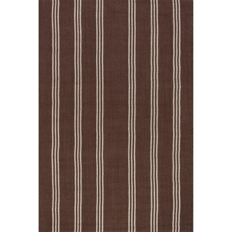 RUGS USA Hawthorn Striped Wool Dark Brown 8 ft. x 10 ft. Indoor/Outdoor Patio Area Rug WDTZ01B-8010