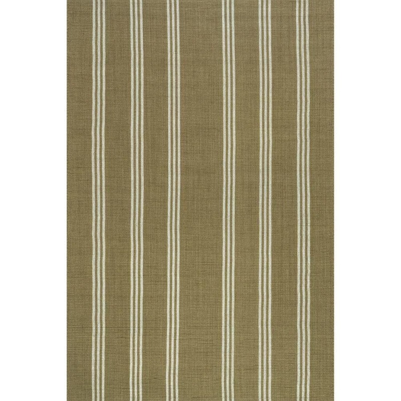RUGS USA Hawthorn Striped Wool Olive Green 5 ft. x 8 ft. Indoor/Outdoor Patio Area Rug WDTZ01C-508