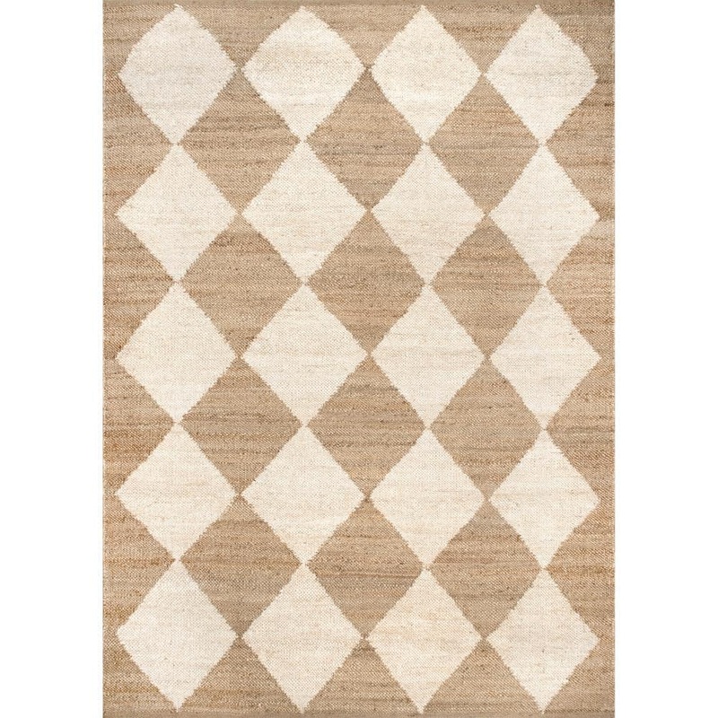 RUGS USA Louie Diamond Checkerboard Jute Natural 6 ft. x 9 ft. Area Rug VCSE01A-609