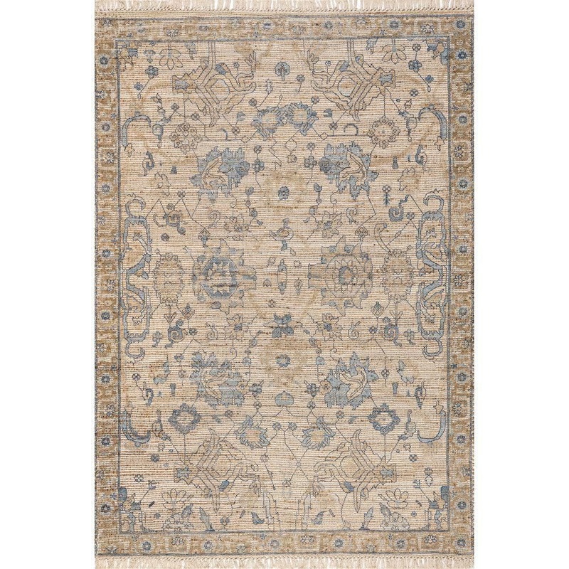 RUGS USA Marigold Vintage Tasseled Sand 10 ft. x 14 ft. Indoor/Outdoor Patio Rug SVIN42B-10014