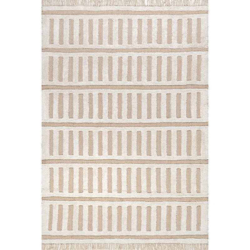 RUGS USA Merrick Tasseled Cotton and Wool Rust 5 ft. x 8 ft. Indoor/Outdoor Patio Area Rug SVED01C-508