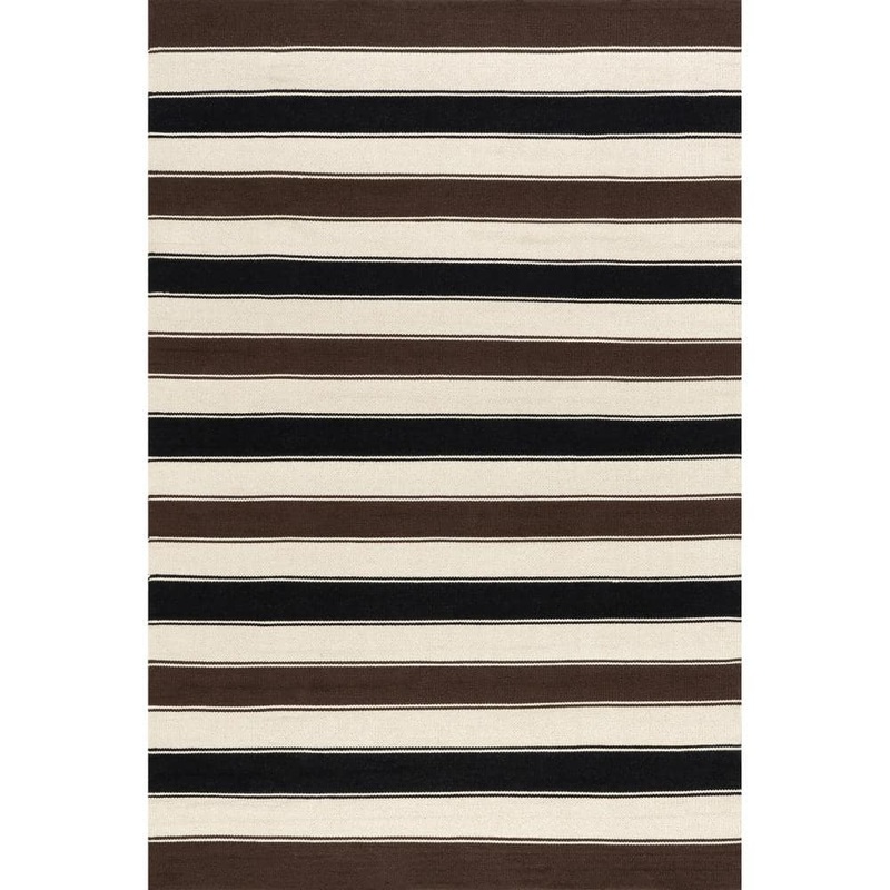 RUGS USA Quest Striped Cotton Multicolor 6 ft. x 9 ft. Indoor/Outdoor Patio Rug NEVN07A-609