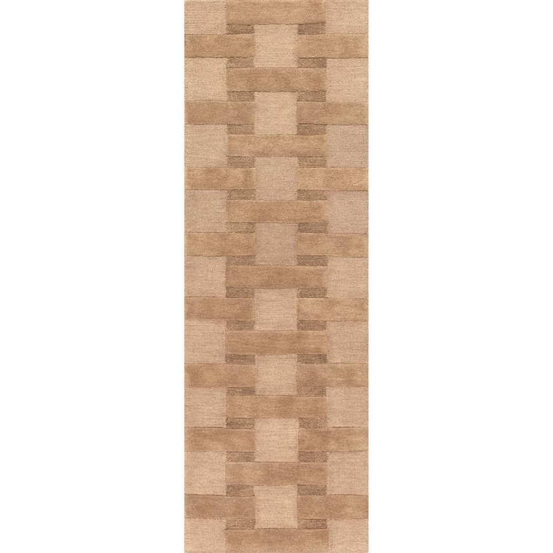 RUGS USA Remy Crosshatch Wool Brown 3 ft. x 8 ft. Indoor/Outdoor Patio Runner Rug MTIM04A-2608