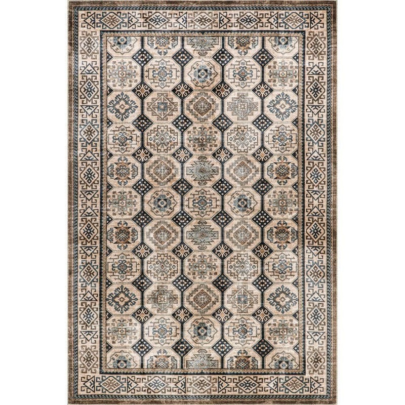 RUGS USA Valerian Tile Machine Washable Light Beige 10 ft. x 14 ft. Indoor/Outdoor Patio Rug BIVL103A-960136