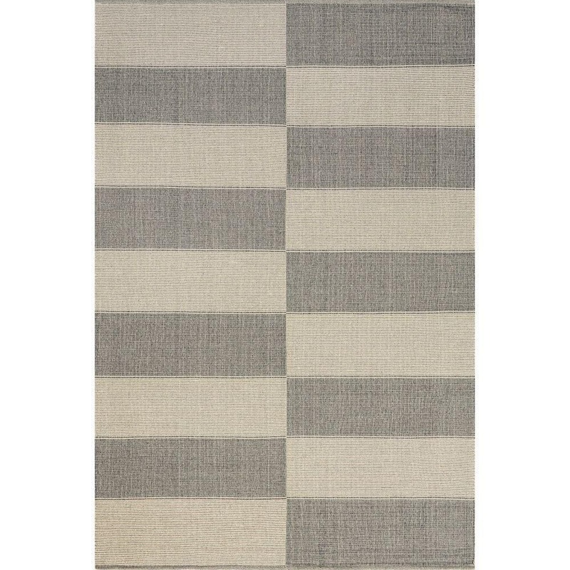 RUGS USA Boxelder Checked Cotton Gray 10 ft. x 14 ft. Area Rug NEVN03A-10014