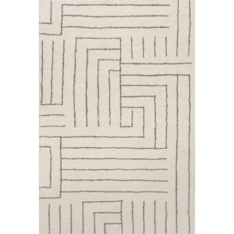 RUGS USA Frenshe Interiors Ivory 10 ft. x 14 ft. Outpost Graphic Indoor/Outdoor Patio Area Rug AEBK03A-10014