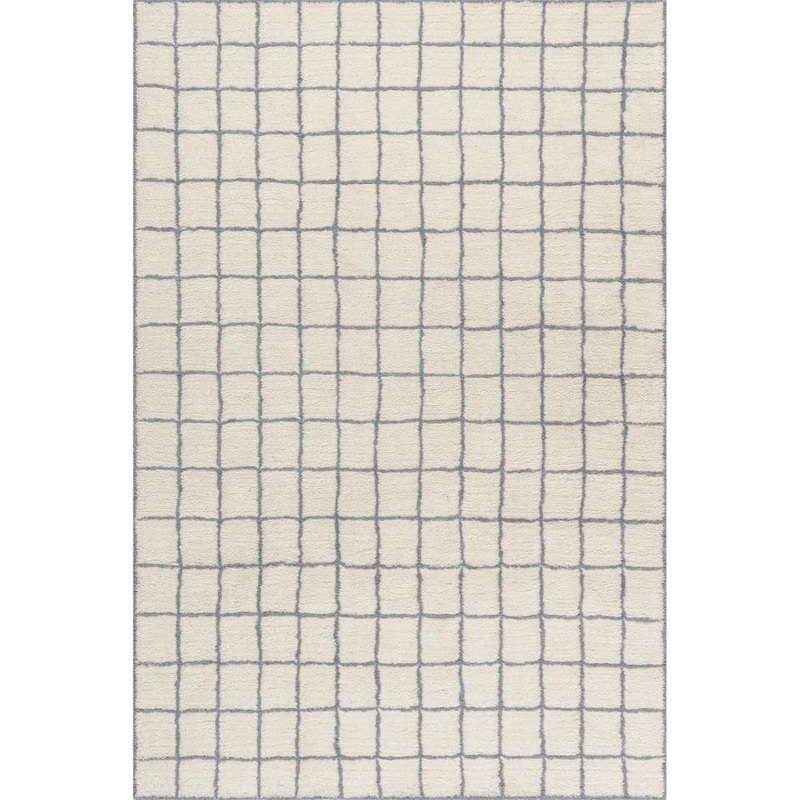 RUGS USA Frenshe Interiors Ivory 4 ft. x 6 ft. Highlands Checked Indoor/Outdoor Patio Area Rug AEBK04A-406