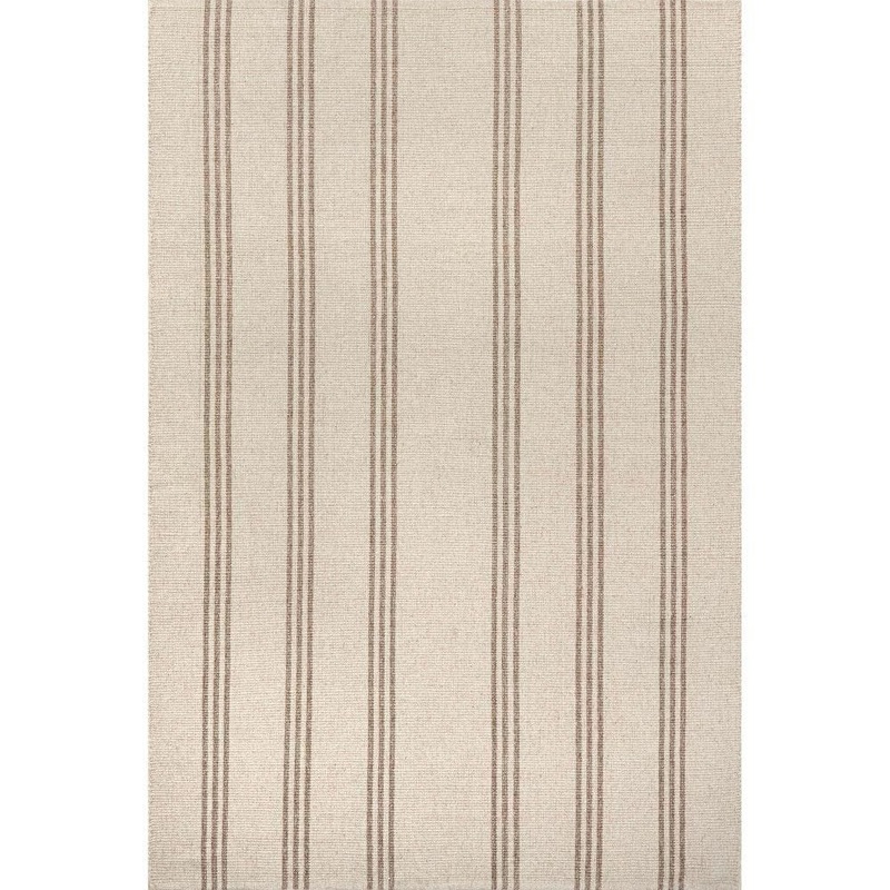 RUGS USA Hawthorn Striped Wool Ivory 8 ft. x 10 ft. Indoor/Outdoor Patio Rug WDTZ01A-8010