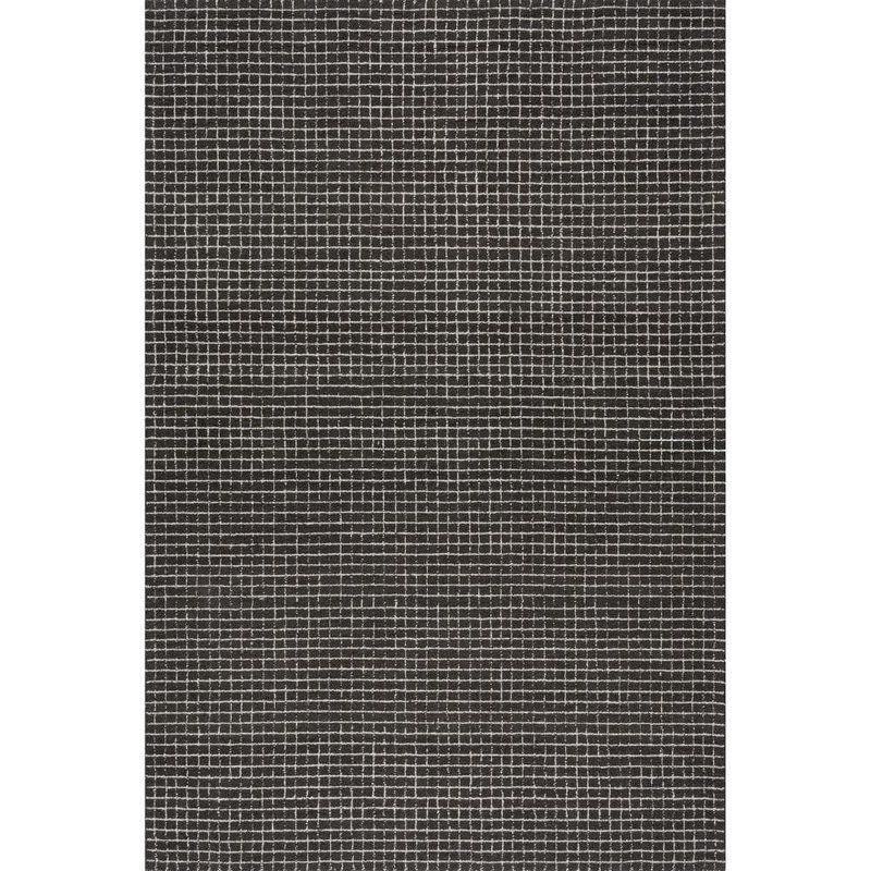 RUGS USA Melrose Checked Wool Charcoal 5 ft. x 8 ft. Indoor/Outdoor Patio Rug SPCR01E-508